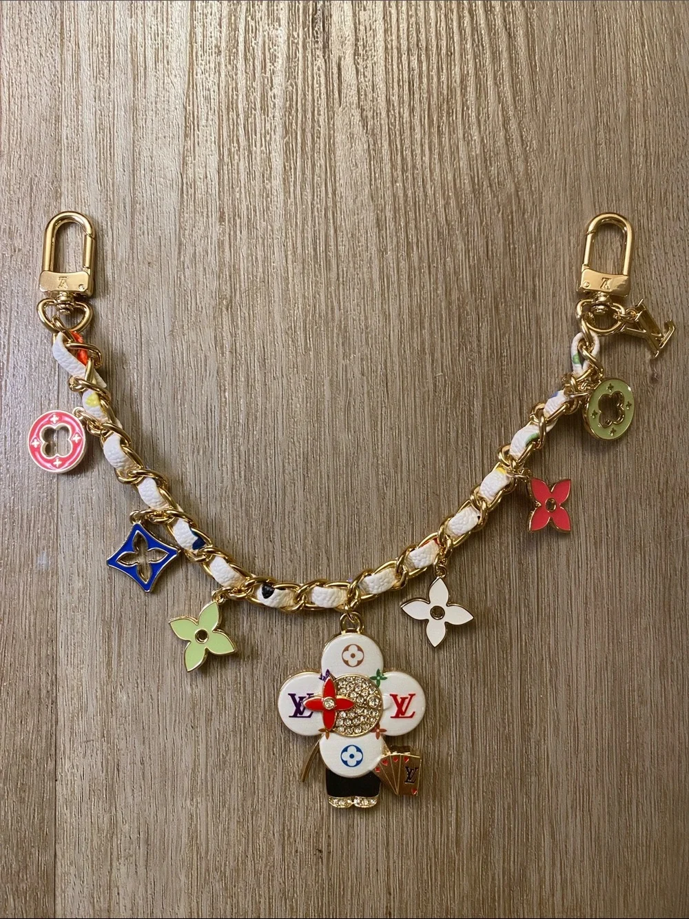 Louis Vuitton Vivienne Chain Bag Charm Multicolor Monogram Flowers Limited Editi